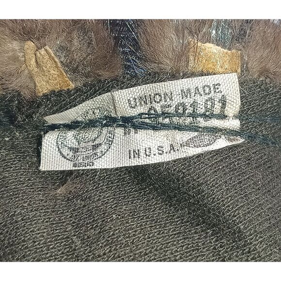 Vintage Mink Fur Hat Made in USA MCM Real Fur Winter Pillbox Style, Brown - Picture 8 of 8